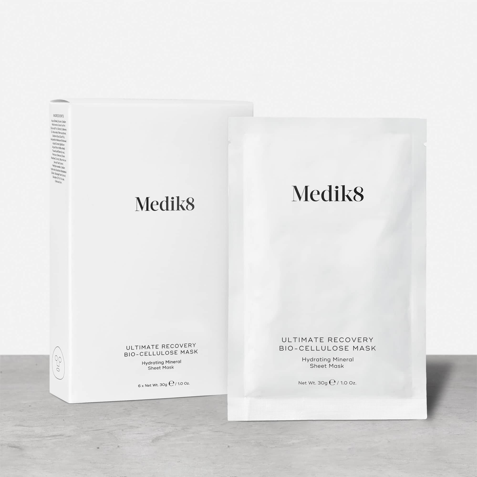 Medik8 Ultimate Recovery Bio-Cellulose Mask Product and Carton