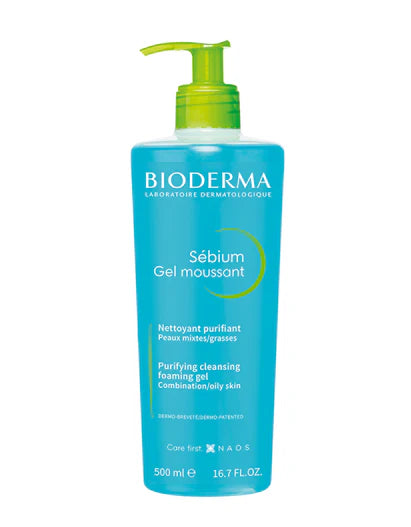 Bioderma Sebium Foaming Gel gentle Face Wash for Oily Skin Prone to Acne 500ML