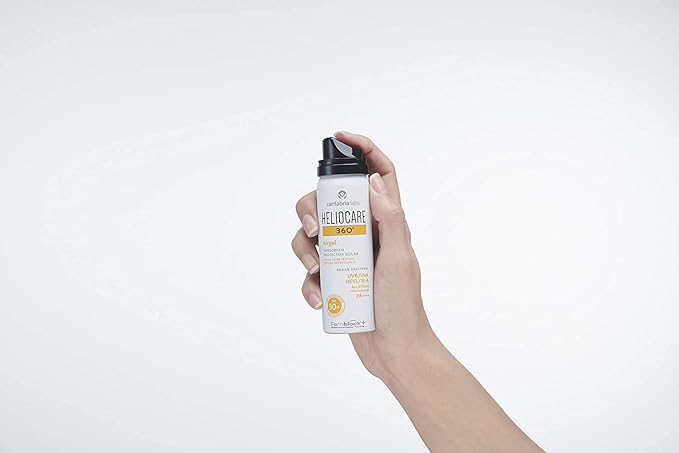 Heliocare 360 Airgel SPF50+ 60ml | Mousse Sunscreen for Face & Neck | UVA UVB Visible Light Infrared-A Anti-Ageing Sun Protection | Suits All Skin Types | Matte Finish | Supercharged with Antioxidants