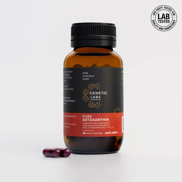 Genetic Labs Australia Astaxanthine pure avec huile TCM | Fabriqué en Australie