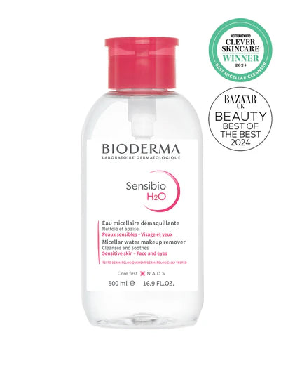 Bioderma Sensibio H2O Cleansing Micellar Water Sensitive Skin 500ml - Reverse Pump
