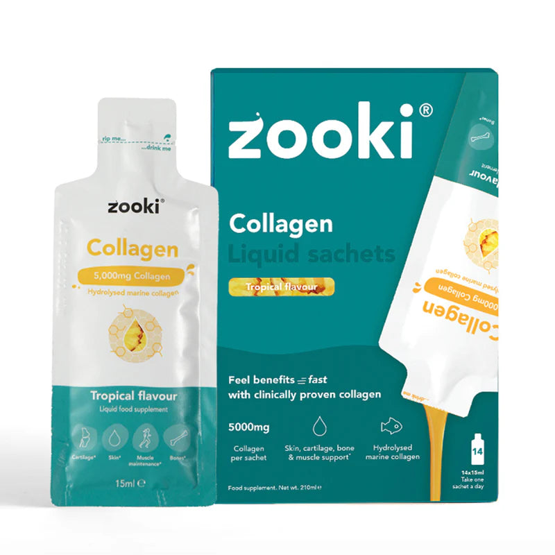 Zooki Marine Collagen 5,000mg, Tropical Flavour - 30x15ml Liquid Sachets