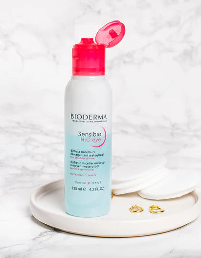 Bioderma Sensibio H2O Micellar Water Eye Waterproof Makeup Remover for Sensitive Eyes and Lips 125ML