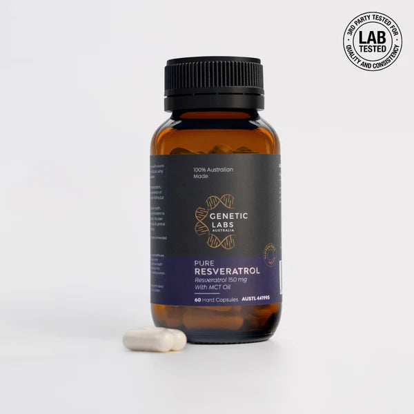 Genetic Labs Australia Complément de Resvératrol | Fabriqué en Australie | 60 x 150 mg