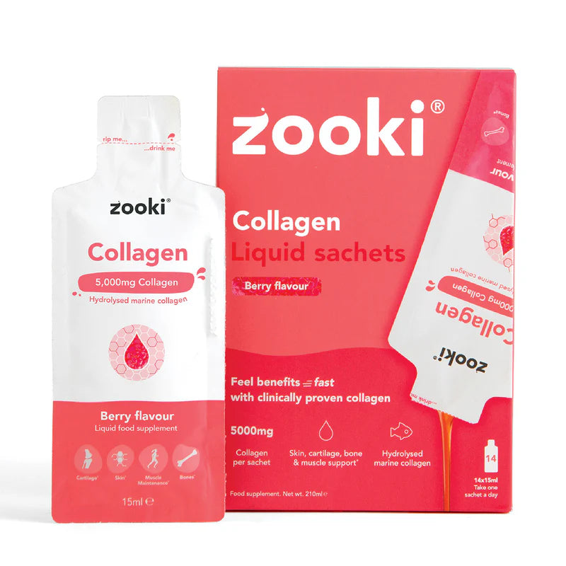 Zooki Marine Collagen 5,000mg, Berry Flavour - 30x15ml Liquid Sachets