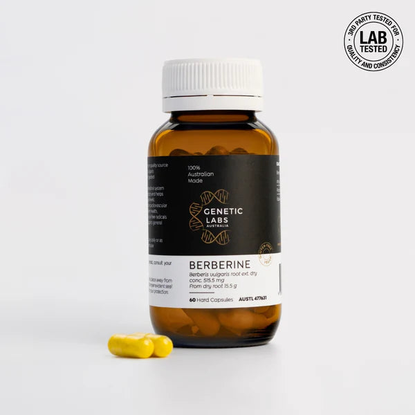 Genetic Labs Australia Complément de berbérine | 60 x 500 mg | Fabriqué en Australie