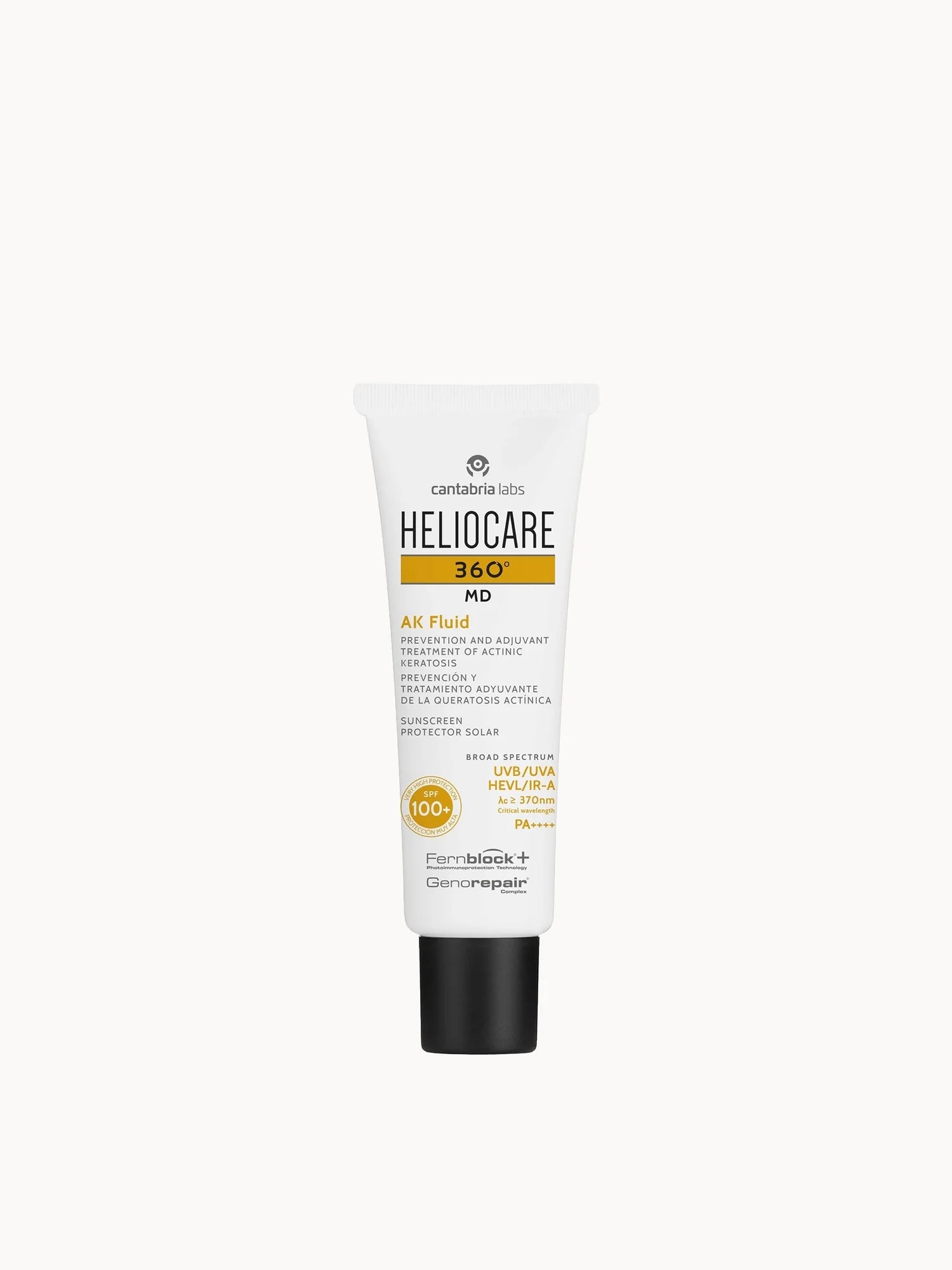 Heliocare 360 Fluide Crème SPF50+ 50ml / Crème Solaire Visage/Protection quotidienne anti-âge UVA, UVB, lumière visible et infrarouge-A/Peaux sèches et normales/Hydratant